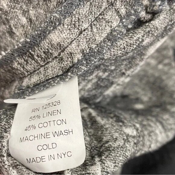 Meg Black and White Linen Cotton Lagenlook Dress with Pockets Large - Picture 6 of 7